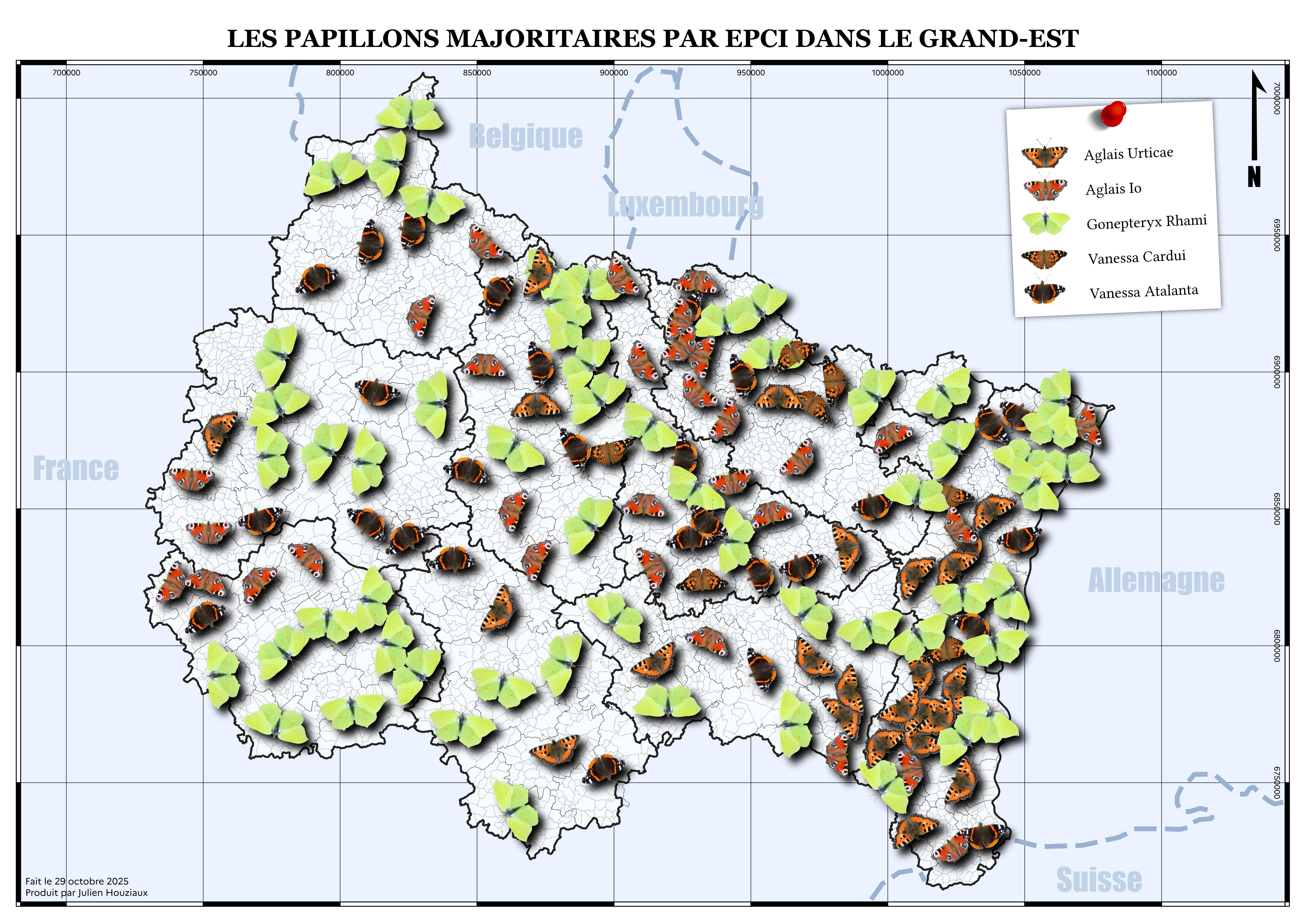 Carte des papillons du Grand Est